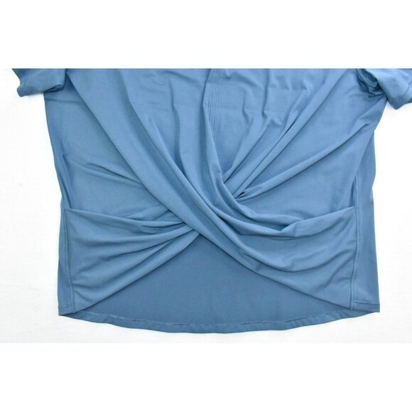 Lululemon Do the Daily Women's Shirt Size 8 Code Blue Short Sleeve Top Cross - Picture 5 of 9